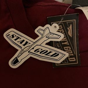 Brand New Benny Gold “Worker” Tee in Burgundy with tags still attached